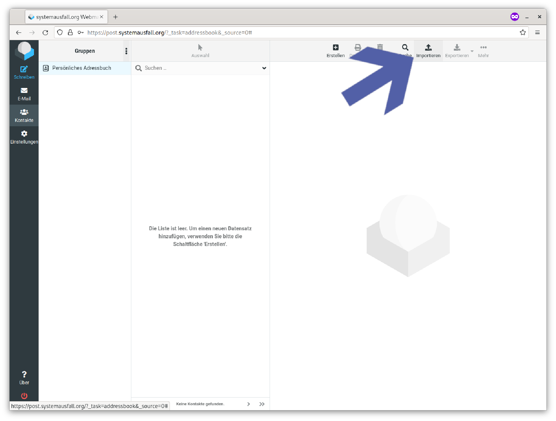 Import in Roundcube